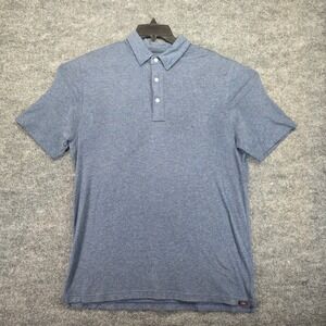 FAHERTY BRAND Mens Blue‎ Heathered Short Sleeve Button Up Polo Shirt Size M